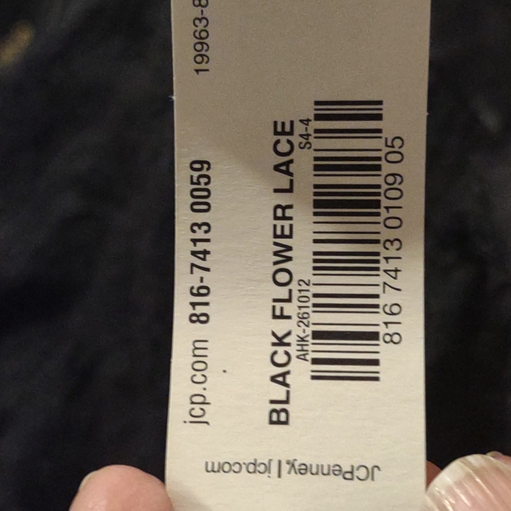 Worthington/JCPenny "black flower lace" lined wool blend skirt Size 10 - Picture 11 of 11